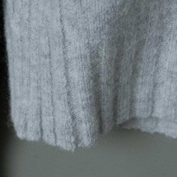 J. Crew Turtleneck Sweater Grey Alpaca Mock Neck Minimal Wool Blend Point Sur - Picture 8 of 11